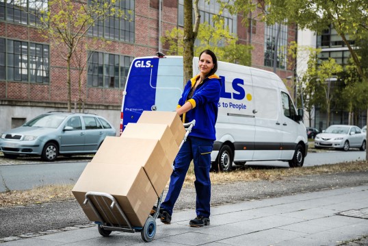 GLS deliver van out for deliveries